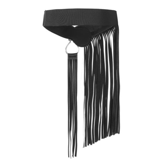 Women Leather Tassel Fringe Belt Gothic Tassel Waist Belt Western Punk Skirt🦑 - Picture 4 of 7